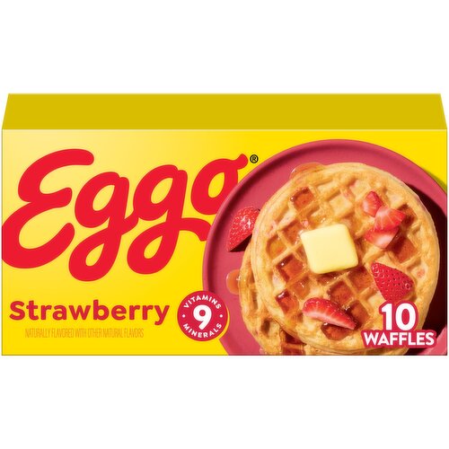 Eggo Frozen Waffles, Strawberry, Easy Breakfast - 12.3 Ounce
