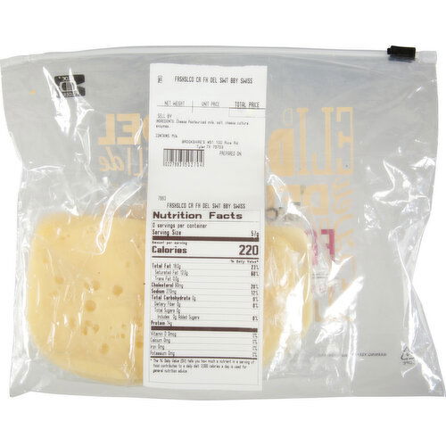 Charter Reserve Fresh Sliced Sweet Baby Swiss Deli Cheese