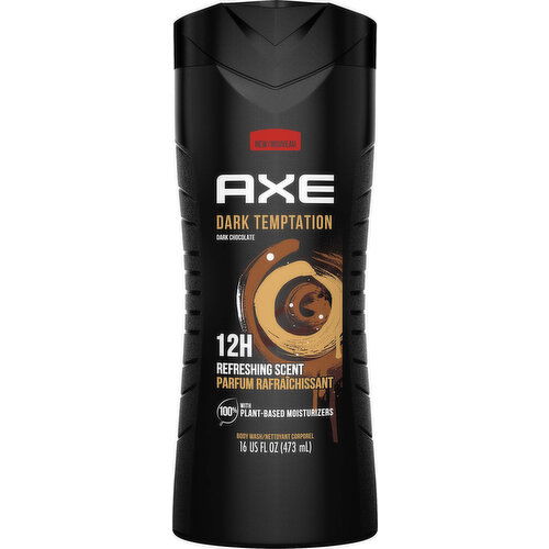 AXE Body Wash, Dark Chocolate, Dark Temptation, 12H, Refreshing Scent