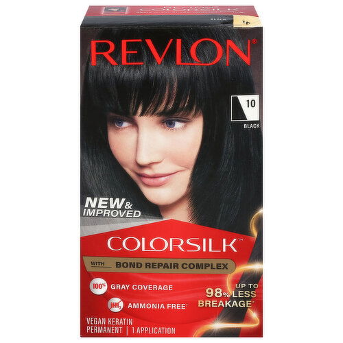Revlon 10 Black Vegan Keratin Permanent Hair Color - 1 Each