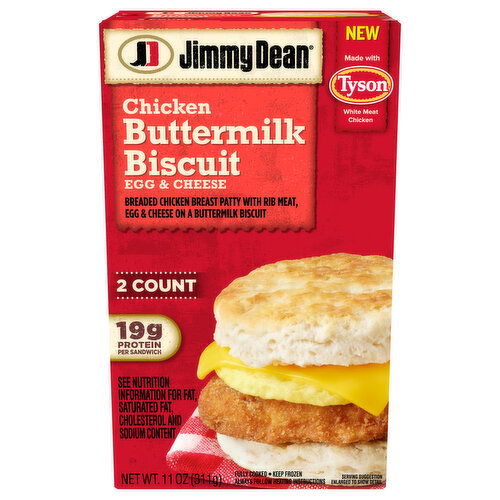 Jimmy Dean Buttermilk Biscuit, Chicken, Egg & Cheese - 2 Each