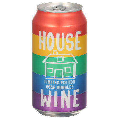 House Wine Rainbow Rose Bubbles Sparkling Wine Can, 355 ml    