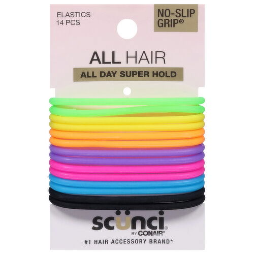 Scunci No-Slip Grip Elastics - 14 Each