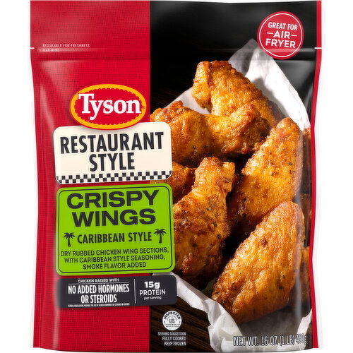 Tyson Tyson Restaurant Style Caribbean Style Crispy Wings, 16 oz Bag