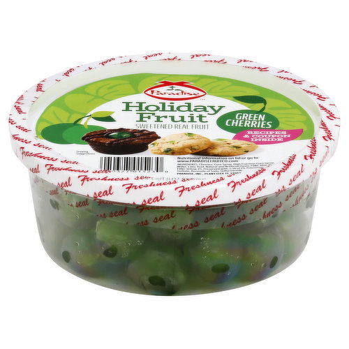 Paradise Candied Fruit, Green Cherries