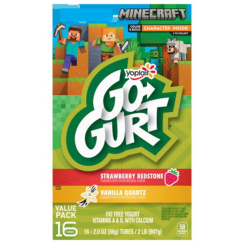 Go-Gurt Yogurt, Strawberry Redstone, Vanilla Quartz, Value Pack