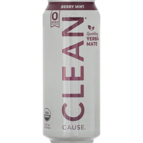 Clean Cause Yerba Mate, Berry Mint, Sparkling Image 1 of 3