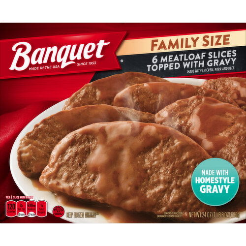 Banquet Meatloaf Slices, Topped with Gravy, Family Size