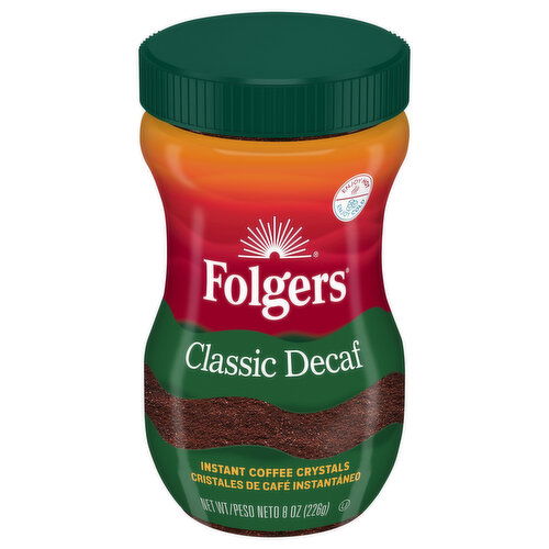 Folgers Instant Coffee Crystal, Classic Decaf