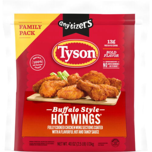 Tyson Any'tizers Frozen Buffalo Style Hot Wings Family Pack