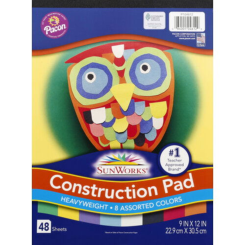 Sunworks Construction Pad, Assorted Color, 48 Sheets