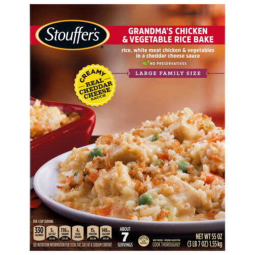 Stouffer's Rice Bake, Grandma's Chicken & Vegetable, Large Family Size