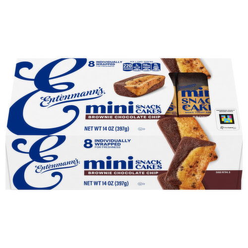 Entenmann's Snack Cakes, Brownie Chocolate Chip, Mini