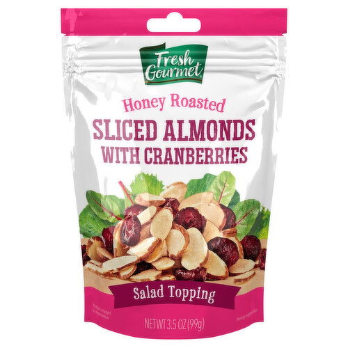 Fresh Gourmet Almonds, Honey Roasted, Sliced