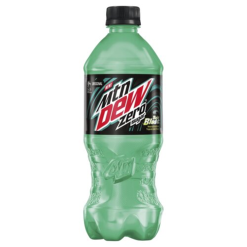 Mountain Dew Mtn Dew Zero Sugar DEW Baja Blast Natural And Artificial Tropical Lime Flavor 20 Fl Oz Bottle