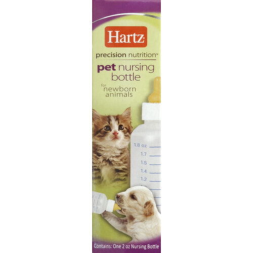 Hartz Nursing Bottle, Pet, for Newborn Animals, 2 oz