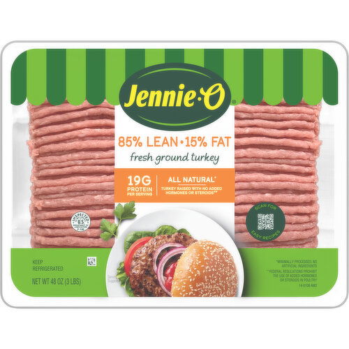 Jennie-O Ground Turkey 85% Lean / 15% Fat - 48 OZ