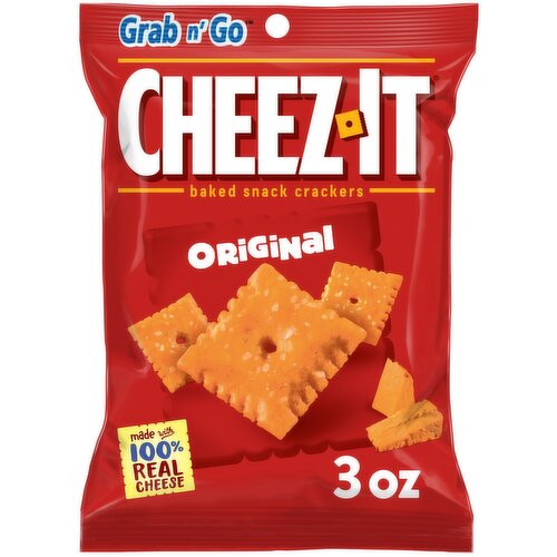 Cheez-It Cheese Crackers, Original, Grab and Go - 3 Ounce