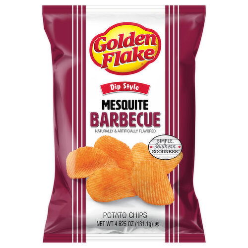 Golden Flake Potato Chips, Mesquite Barbecue, Dip Style - 4.625 Ounce