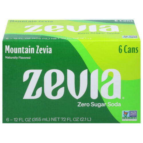 Zevia Soda, Zero Sugar, Mountain Zevia