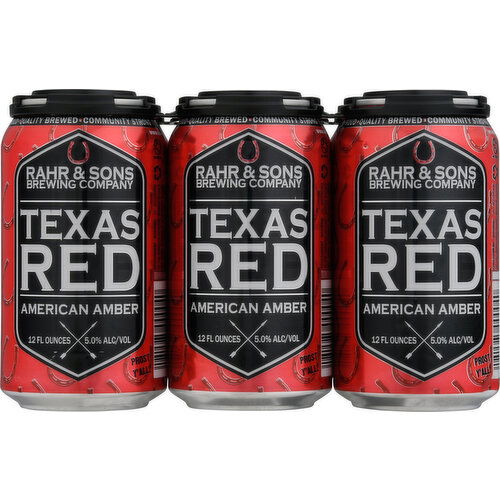 Rahr & Sons Beer, American Amber, Texas Red - 6 Each