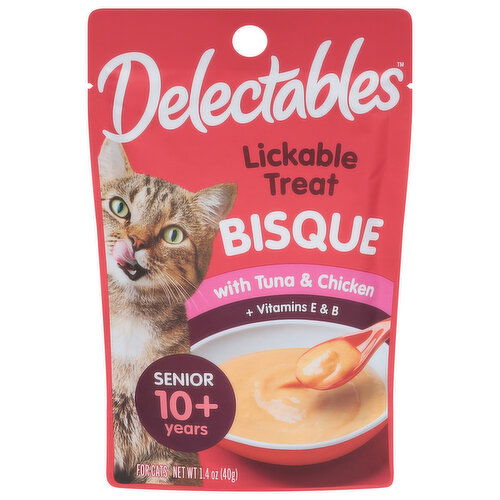 Delectables Lickable Treat, Bisque, 10+ Years, Senior, with Tuna & Chicken