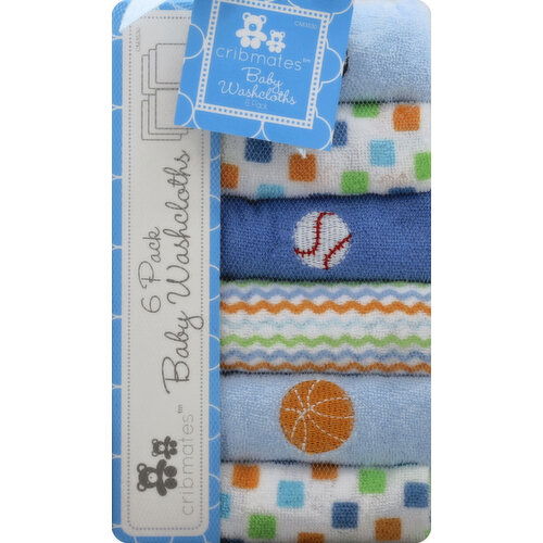 Cribmates Washcloths, Baby, 6 Pack