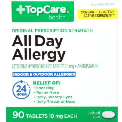 TopCare All Day Allergy, Original Prescription Strength, 10 mg, Tablets