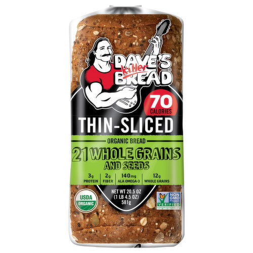 Dave's Killer Bread Bread, Organic, Thin-Sliced, 21 Whole Grains and Seeds