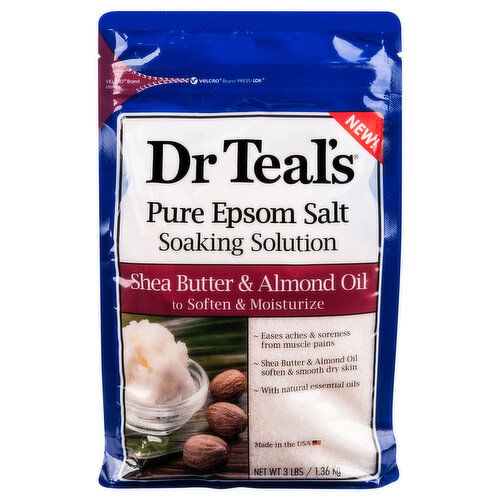 Dr Teal's Soaking Solution, Pure Epsom Salt, Shea Butter & Almond Oil