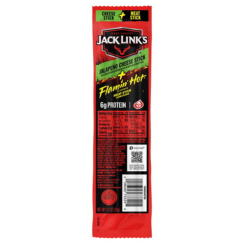 Jack Link's Cheese Stick + Meat Stick, Jalapeno/Flamin' Hot Flavored