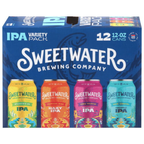 SweetWater Brewing Company IPA Assorted Beer Variety Pack - 12 Each