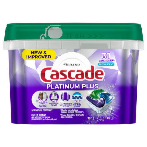 Cascade Fresh Scent Dishwasher Detergent - 31 Each