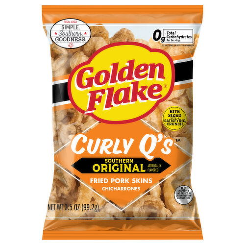 Golden Flake Pork Skins, Southern Original, Fried