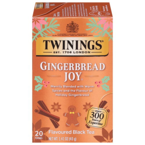 Twinings Black Tea, Gingerbread Joy, Tea Bags