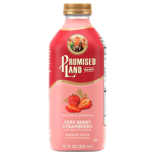 Promised Land Dairy Whole Milk, Very Berry Strawberry