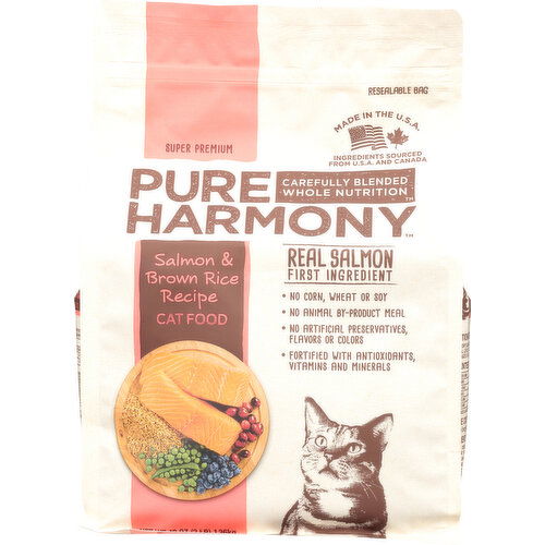 Pure Harmony Cat Food, Super Premium, Salmon & Brown Rice Recipe