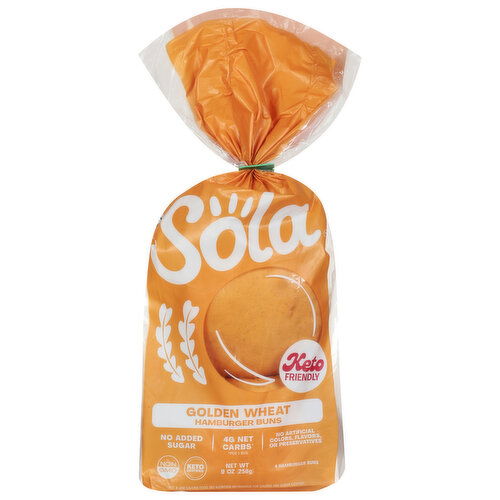 Sola Hamburger Buns, Golden Wheat