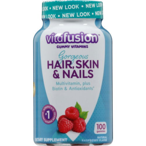 Vitafusion Gummy Vitamins, Gorgeous Hair, Skin & Nails, Raspberry Flavor