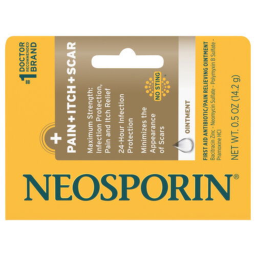 Neosporin Pain + Itch + Scar Ointment, Maximum Strength, No Sting