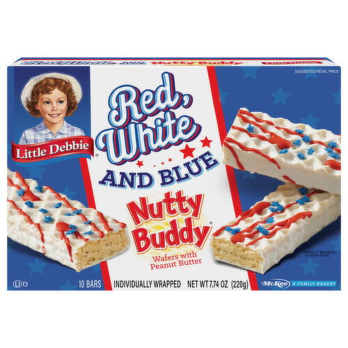 Little Debbie Red, White and Blue Wafers with Peanut Butter - 10 Each