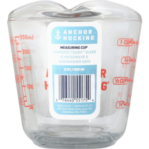 Anchor Hocking Measuring Cup, Tempered Tough Glass, 8 oz