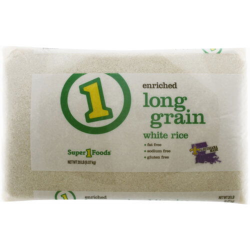 Super 1 Foods White Rice, Enriched, Long Grain