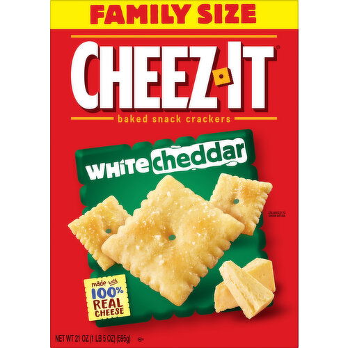 Cheez-It Baked Snack Crackers, White Cheddar, Family Size