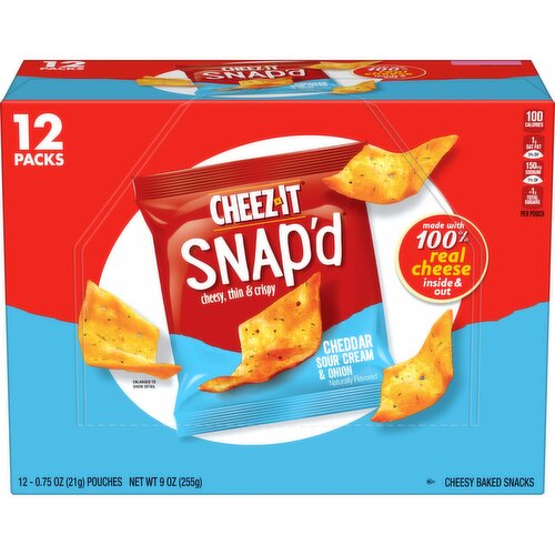 Cheez-It Cheese Cracker Chips, Cheddar Sour Cream and Onion - 9 Ounce
