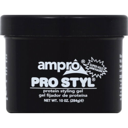 Ampro Styling Gel, Protein, Super Hold - 10 Ounce