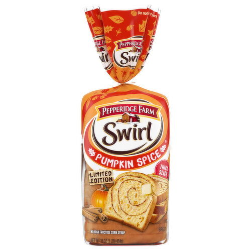 Pepperidge Farm Bread, Pumpkin Spice, Swirl, Thick Slice