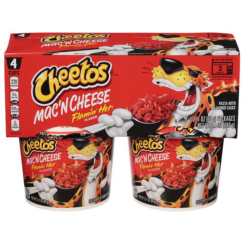 Cheetos Pasta, with Flavored Sauce, Flamin Hot, Mac'n Cheese