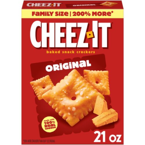 Cheez-It Cheese Crackers, Original, Family Size - 21 Ounce