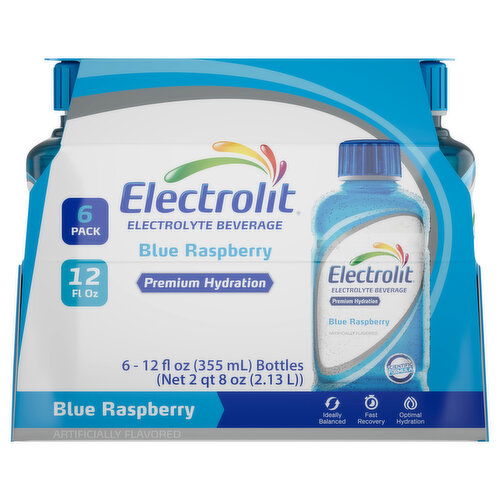 Electrolit Electrolyte Beverage, Blue Raspberry - 6 Each